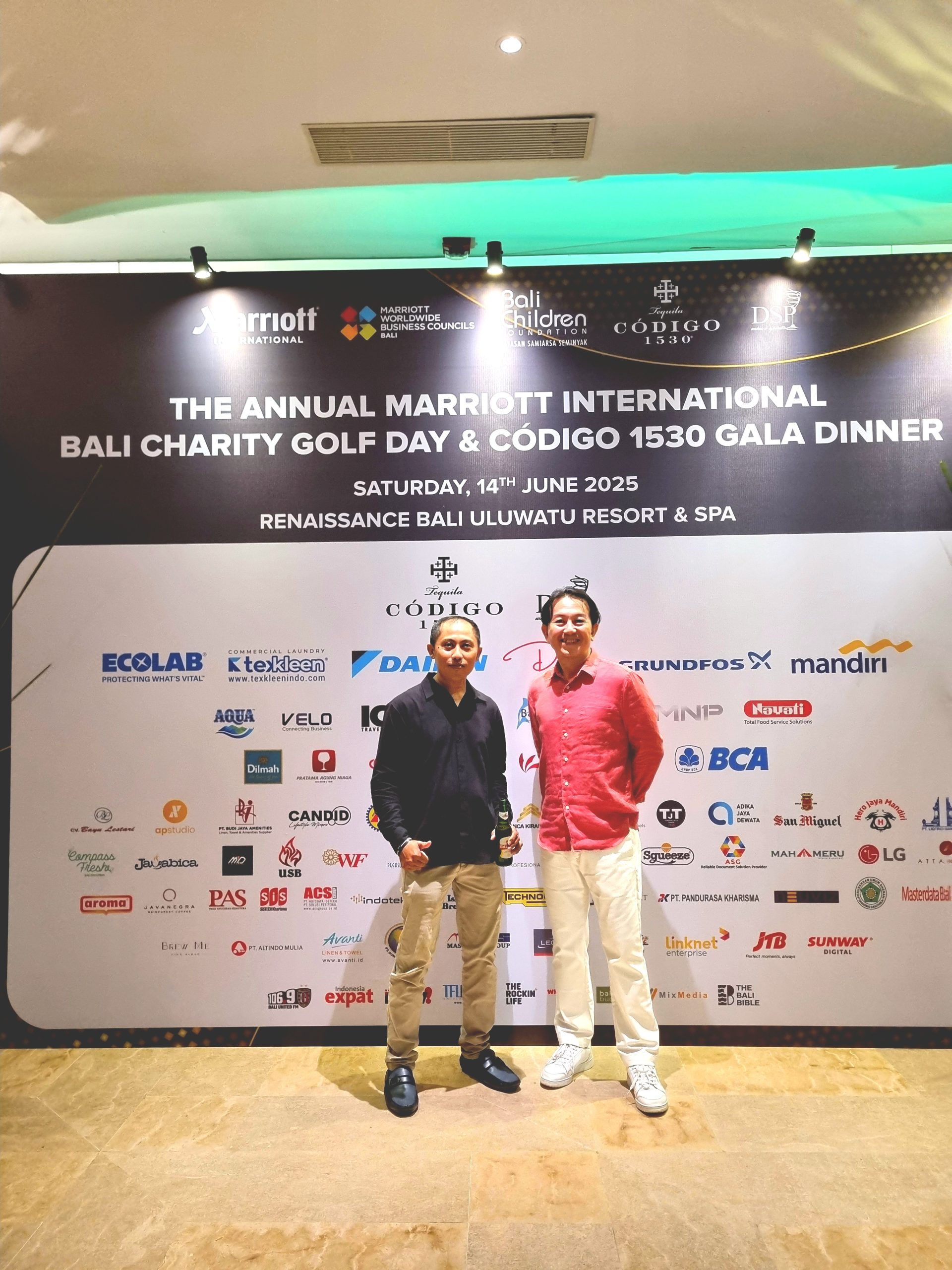 Greeting everybody at the Marriott International Bali Charity Golf Day and Codigo 1530 Gala Dinner
